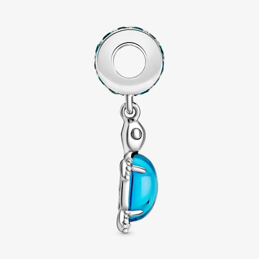 Murano Glass blue Sea Turtle Dangle Charm