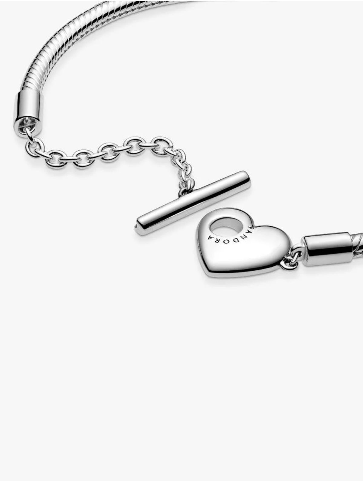 Heart T-Bar Snake Chain Bracelet