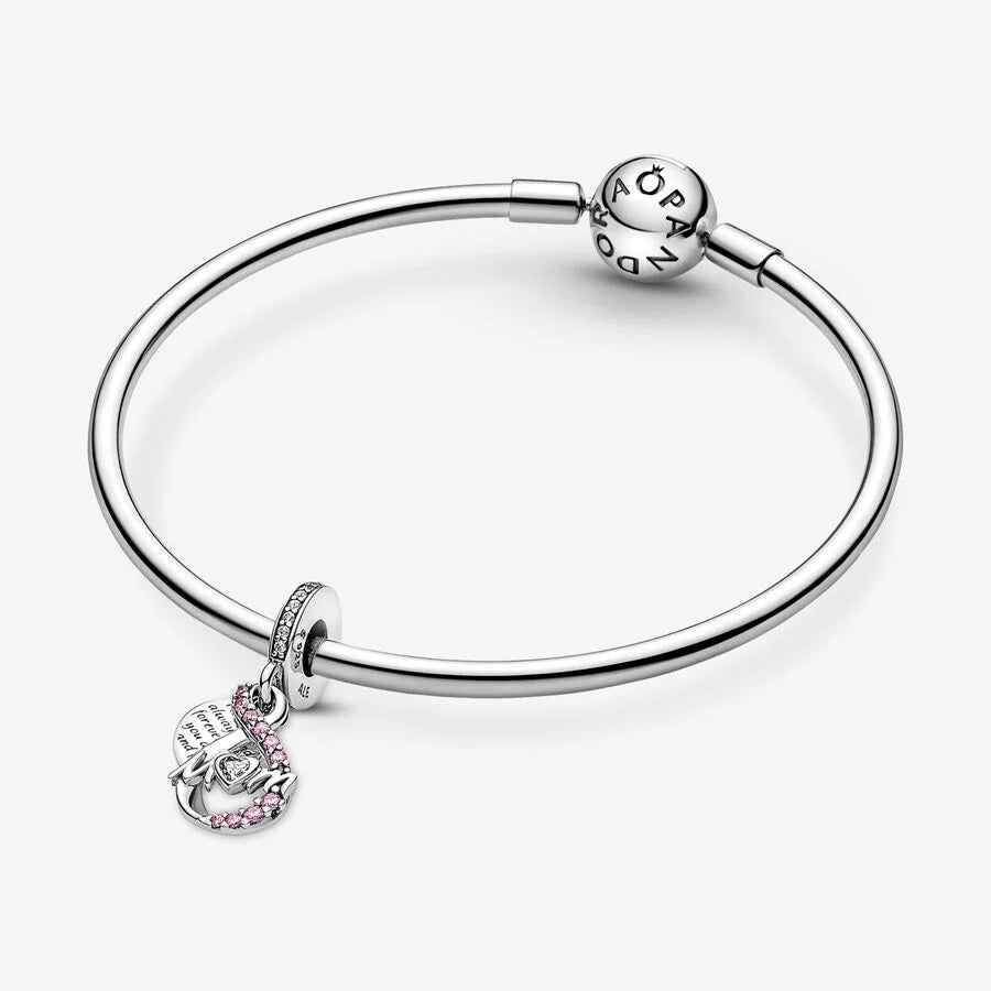 Mum Infinity Pavé Double Dangle Charm