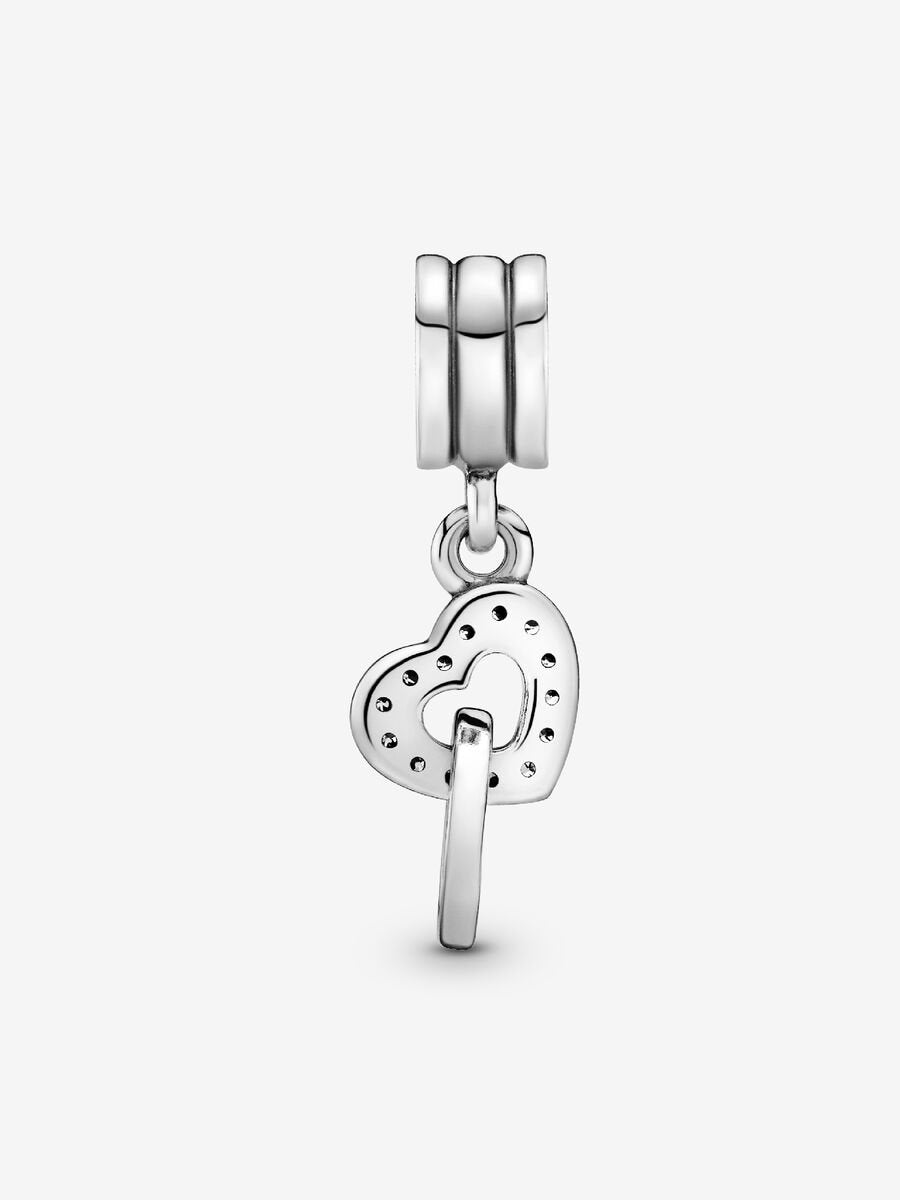 Interlocking Hearts Dangle Charm
Sterling silver
