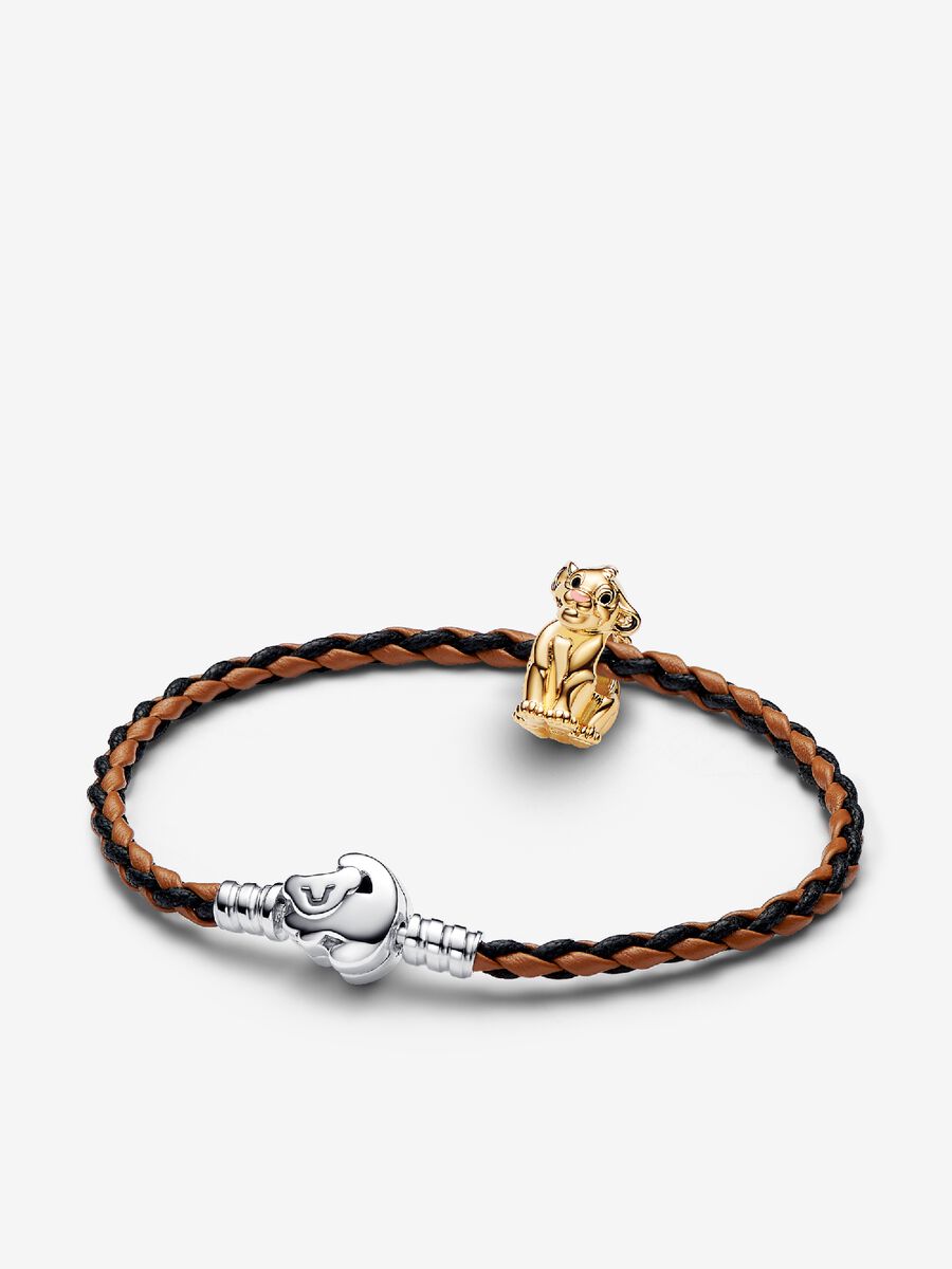 Disney The Lion King Clasp Pandora Moments Braided Leather Bracelet