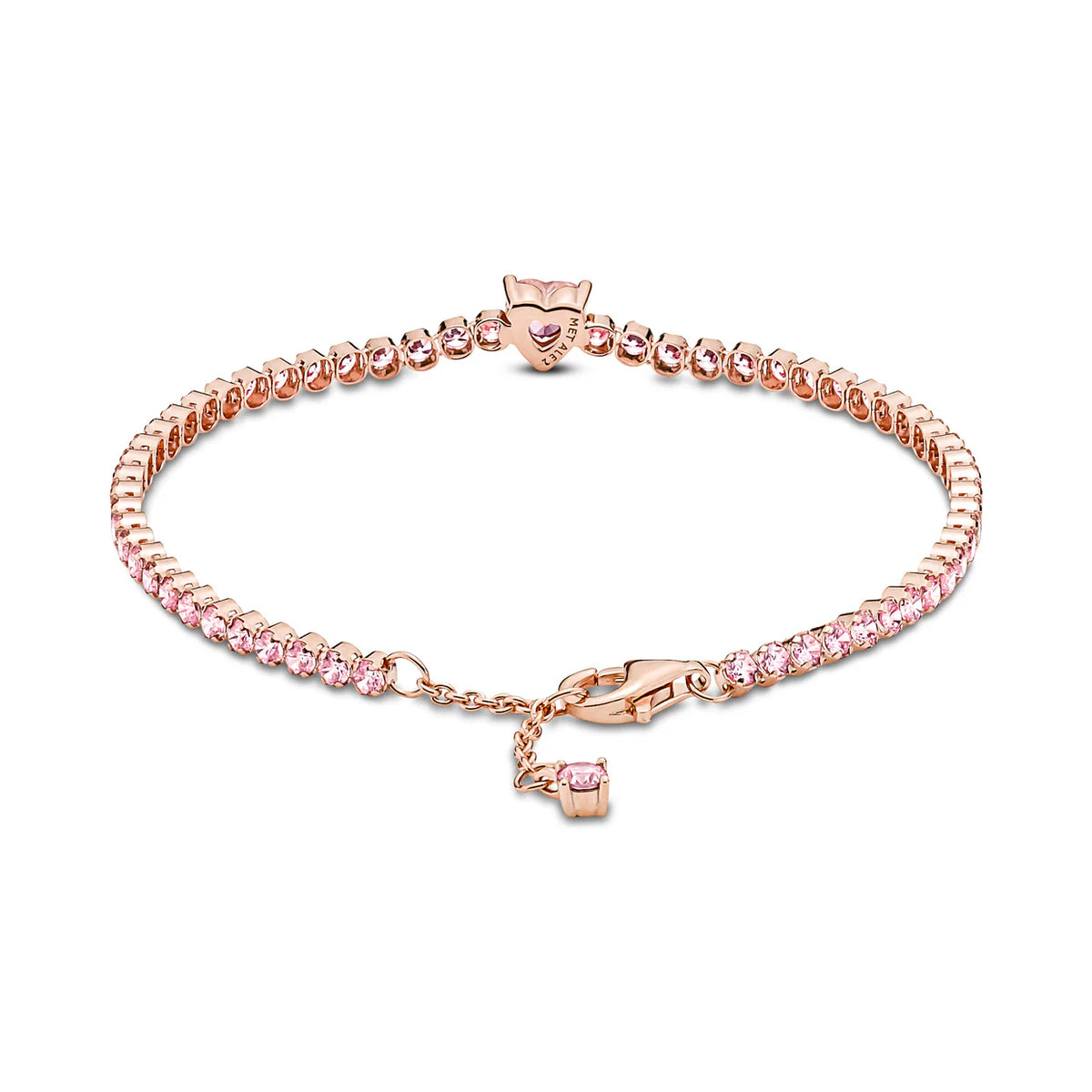 Sparkling Heart Tennis Bracelet
14k rose gold plating