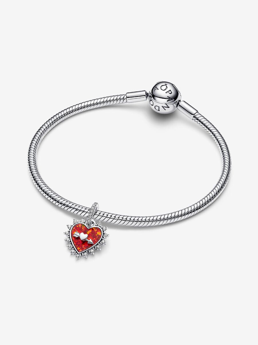 Spinnable Arrow Heart Dangle Charm