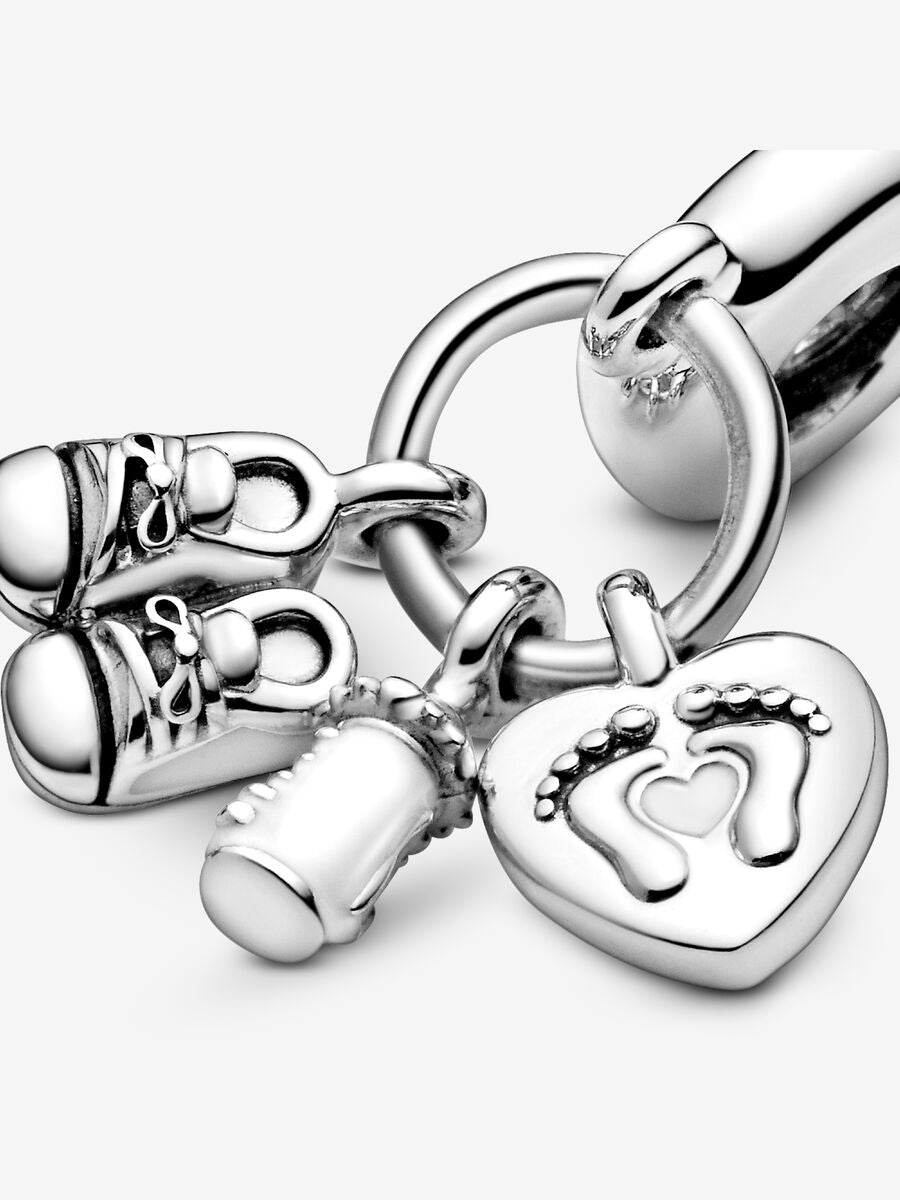 Baby Bottle and Shoes Dangle Charm