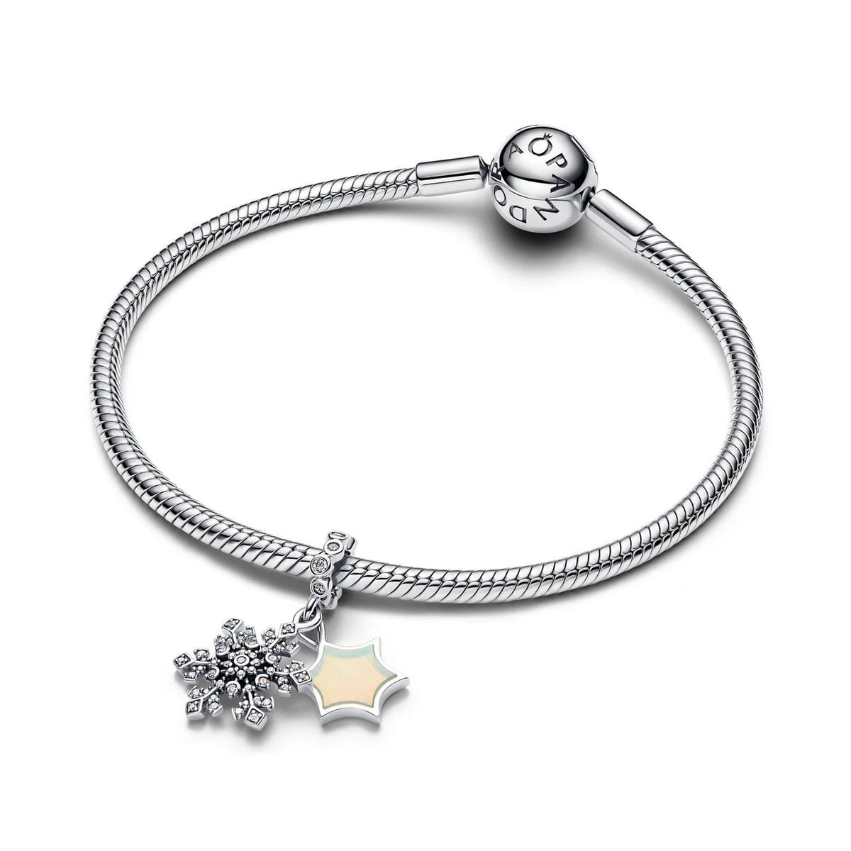 Opalescent Snowflake Double Dangle Charm