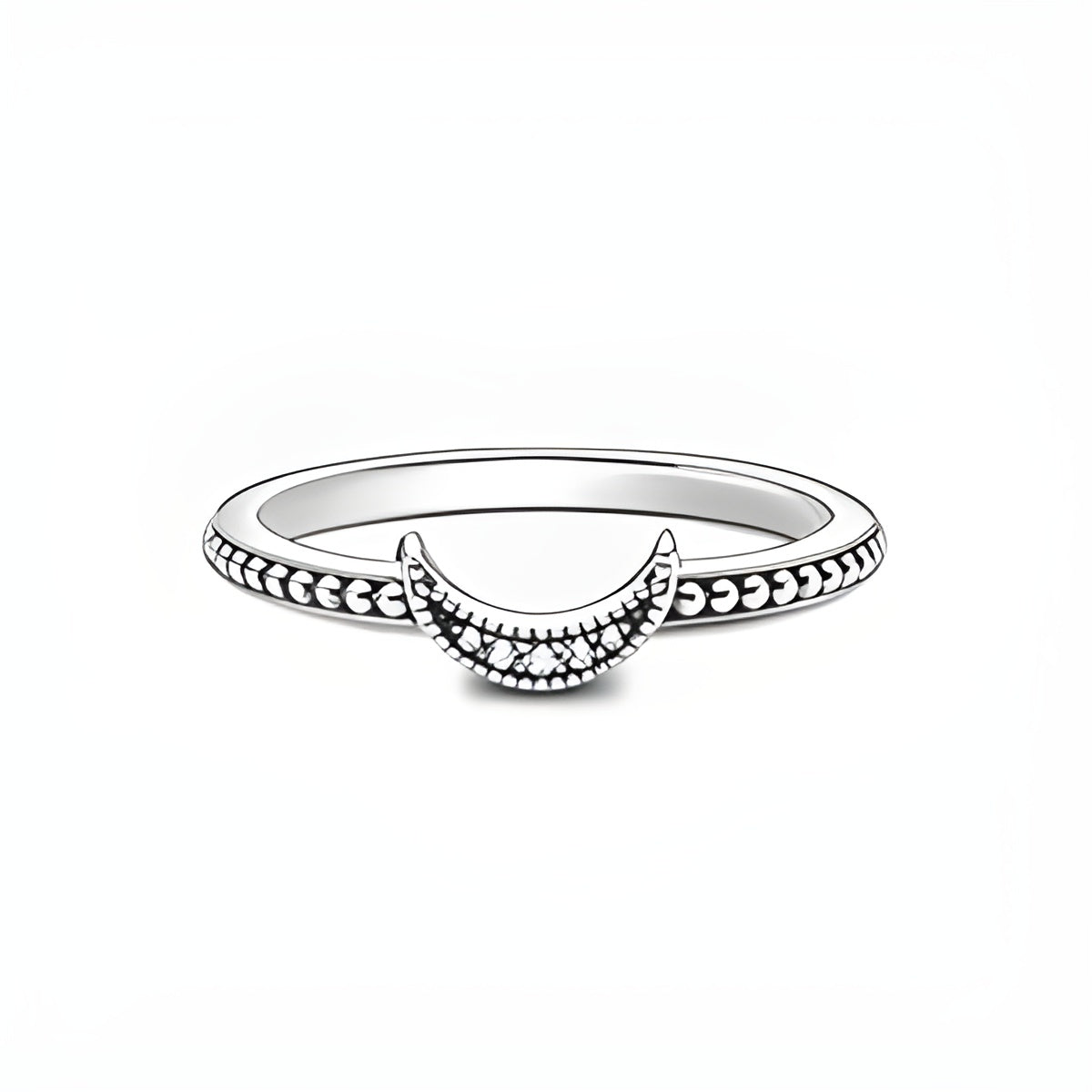 Crescent Moon Beaded Ring