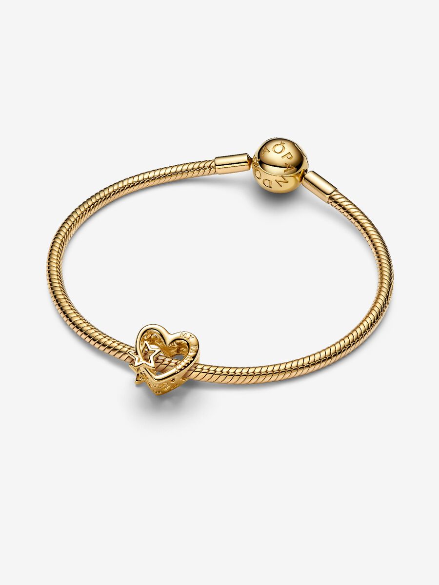 Openwork Family Heart & Star Charm
14k gold plating