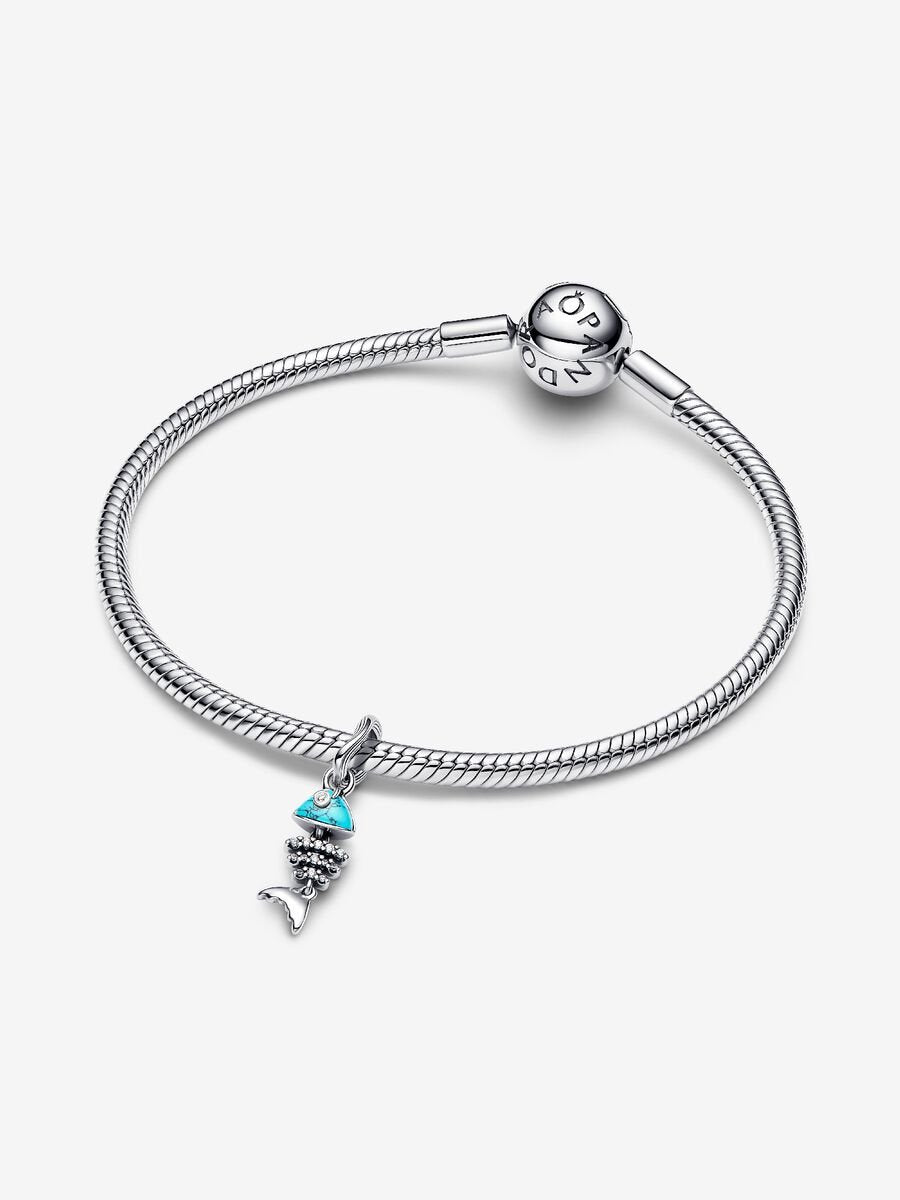 Turquoise-coloured Fishbone Dangle Charm