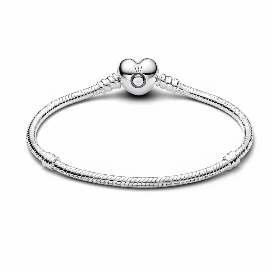 BEST SELLER | Silver bracelet with heart-shaped clasp