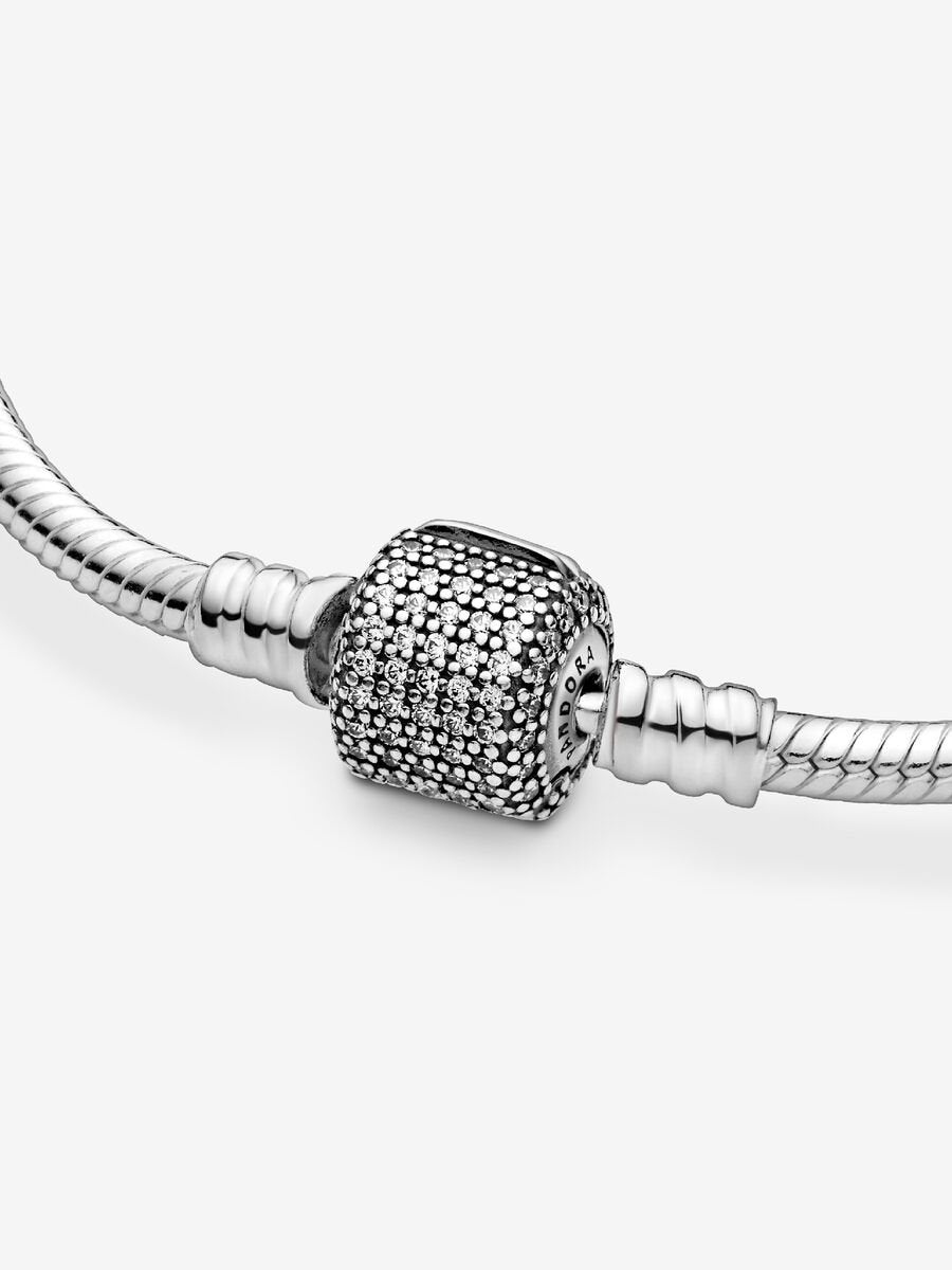 Pandora Moments Sparkling Pavé Clasp Snake Chain Bracelet