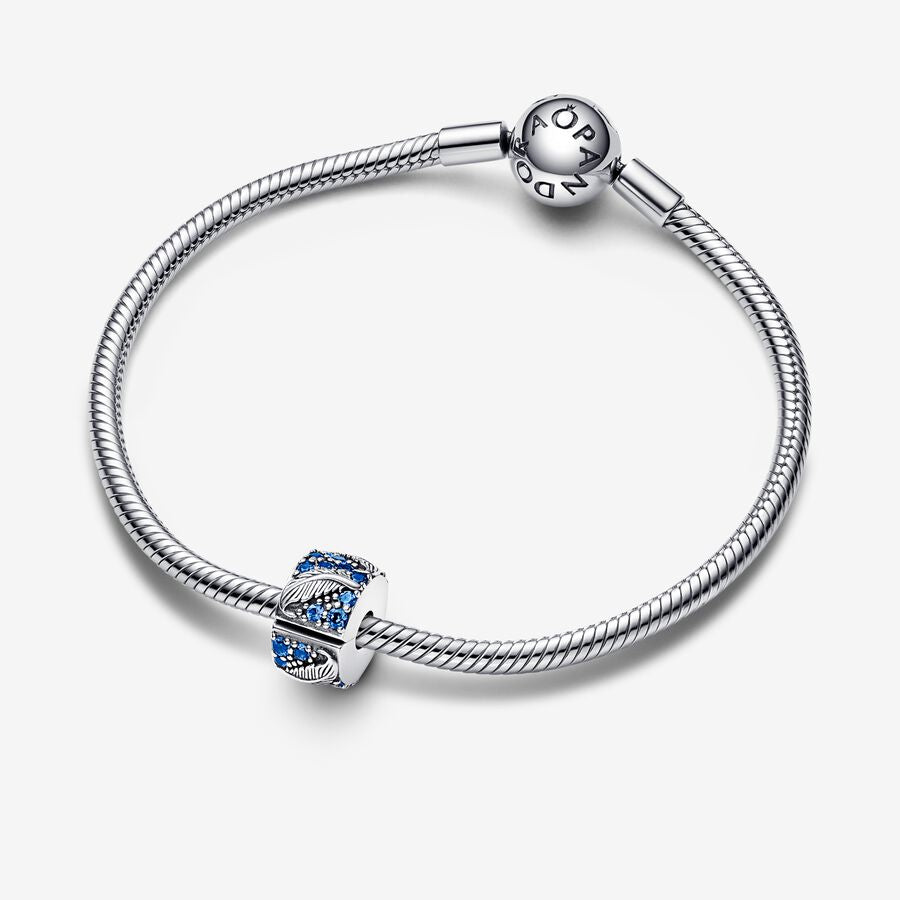 Curved Feather & Pavé Clip Charm