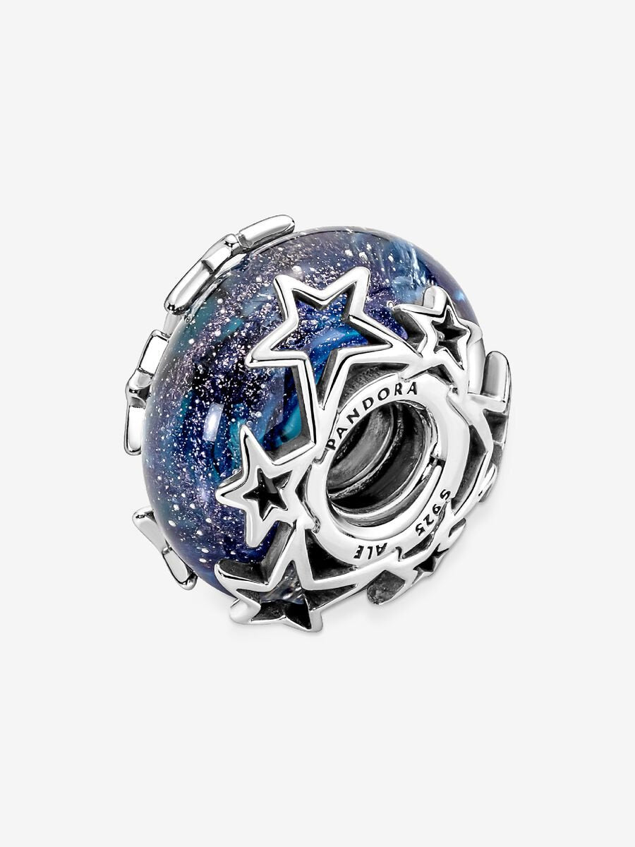 Galaxy Blue & Star Murano Charm
