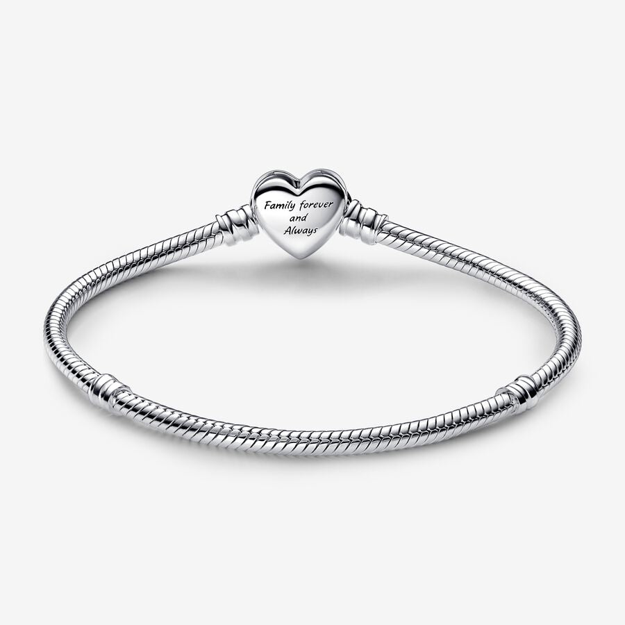 Sparkling Infinity Heart Clasp Snake Chain Bracelet
