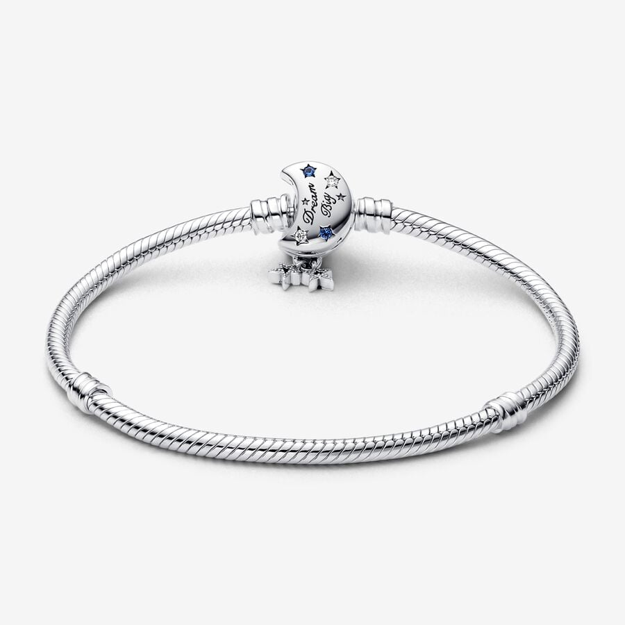 Moments Sparkling Moon Clasp Snake Chain Bracelet