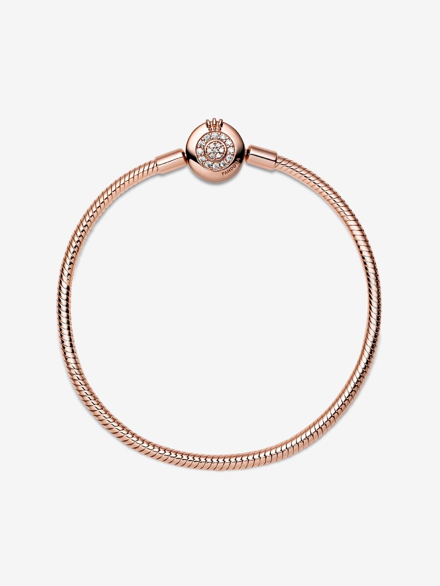 Pandora Moments Sparkling Crown O Snake Chain Bracelet