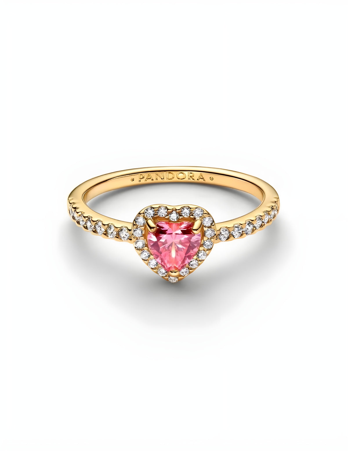 GOLD Elevated Pink Heart Ring