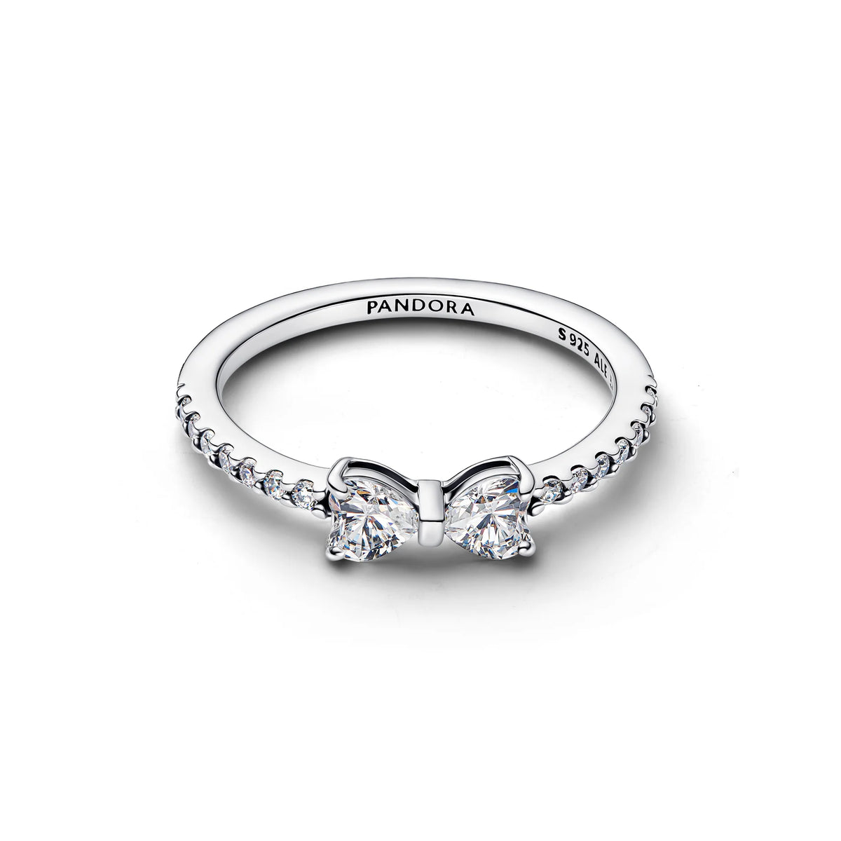 Bow Sterling Silver Ring With Clear Cubic Zirconia