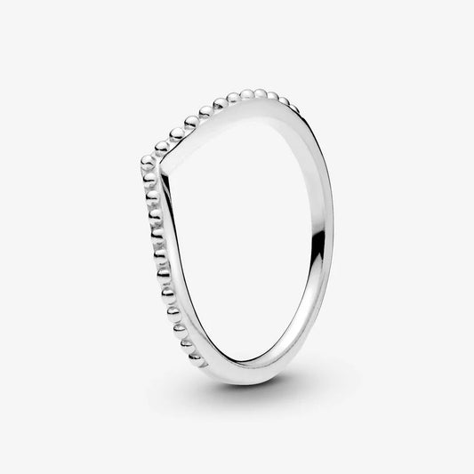 Wishbone silver ring