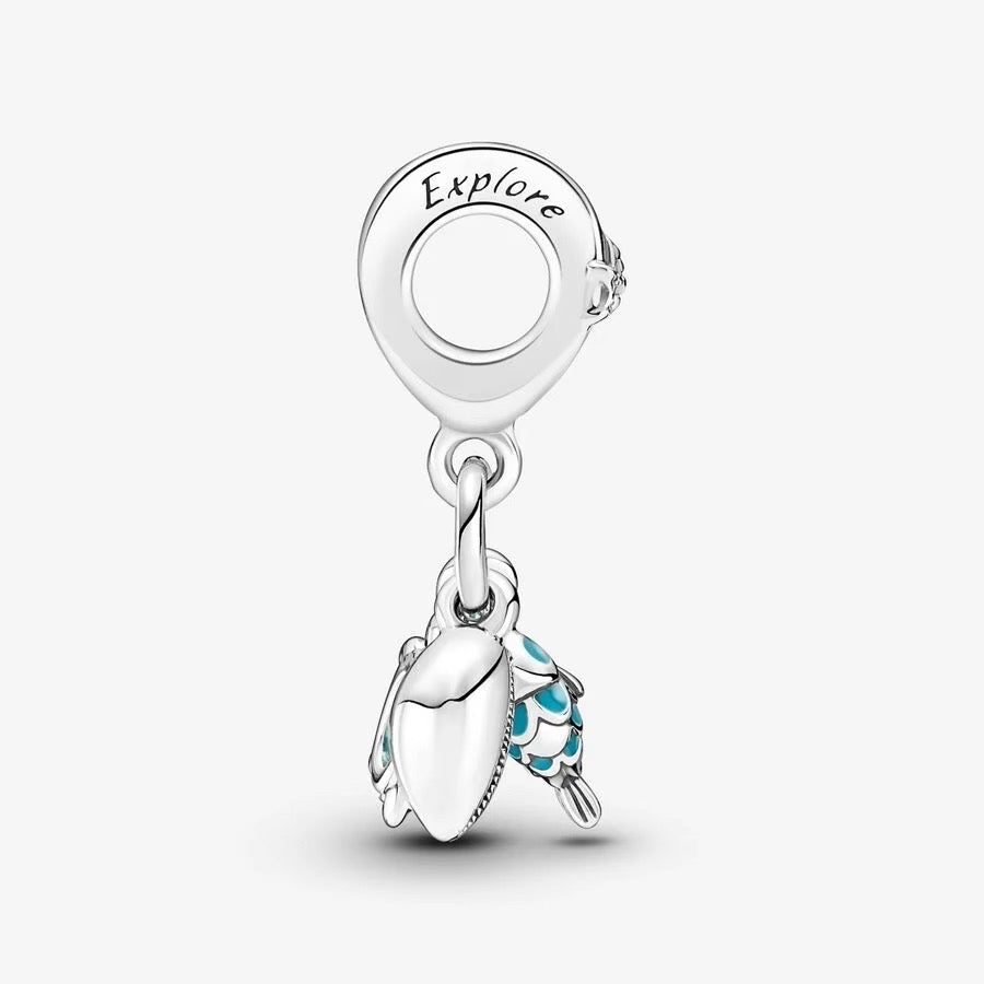 Fish, Sea Turtle & Conch Triple Dangle Charm