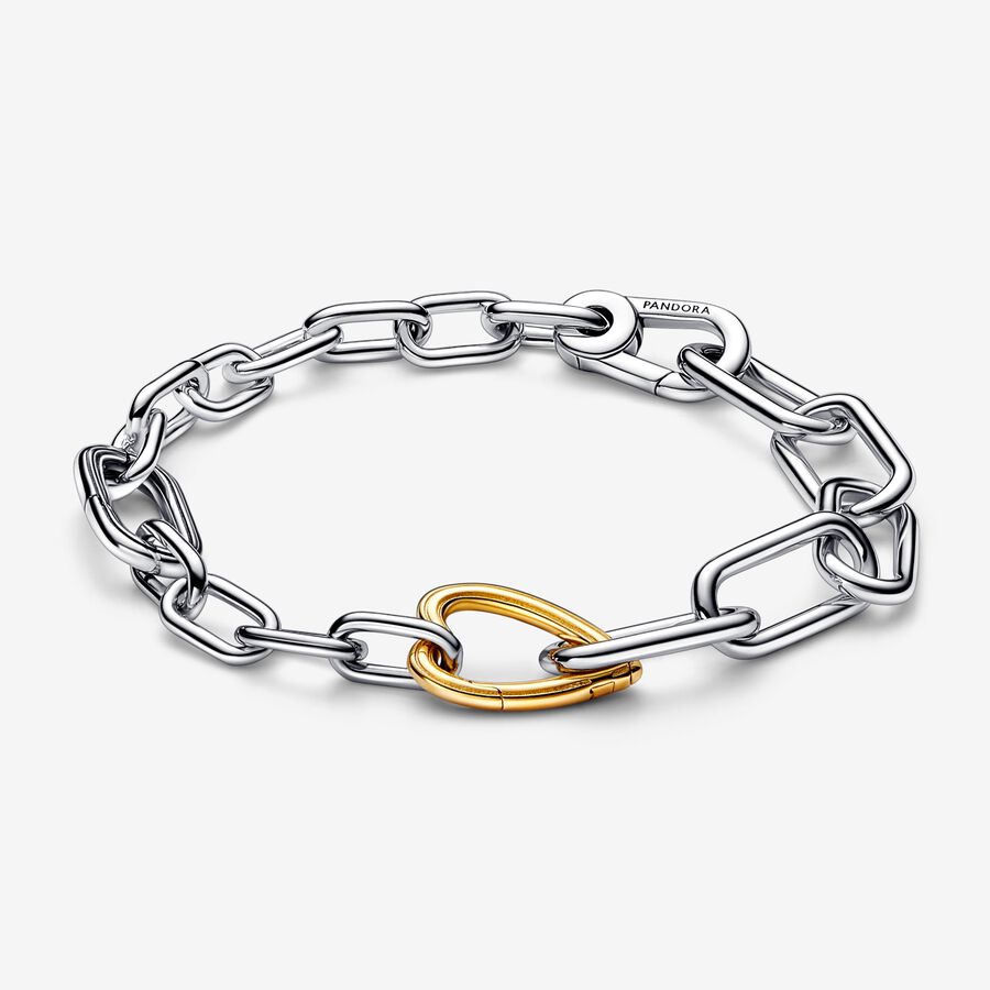 ME Two-tone Heart Openable Link Chain Bracelet