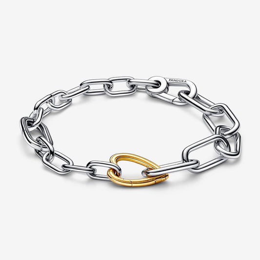 ME Two-tone Heart Openable Link Chain Bracelet