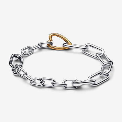 ME Two-tone Heart Openable Link Chain Bracelet