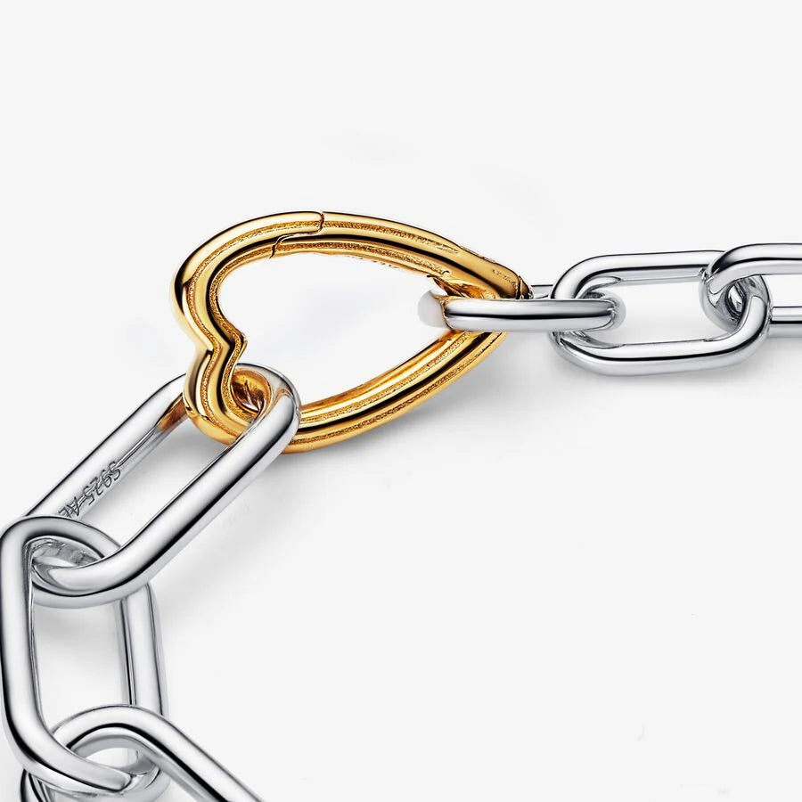 ME Two-tone Heart Openable Link Chain Bracelet