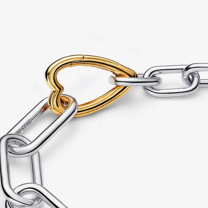 ME Two-tone Heart Openable Link Chain Bracelet