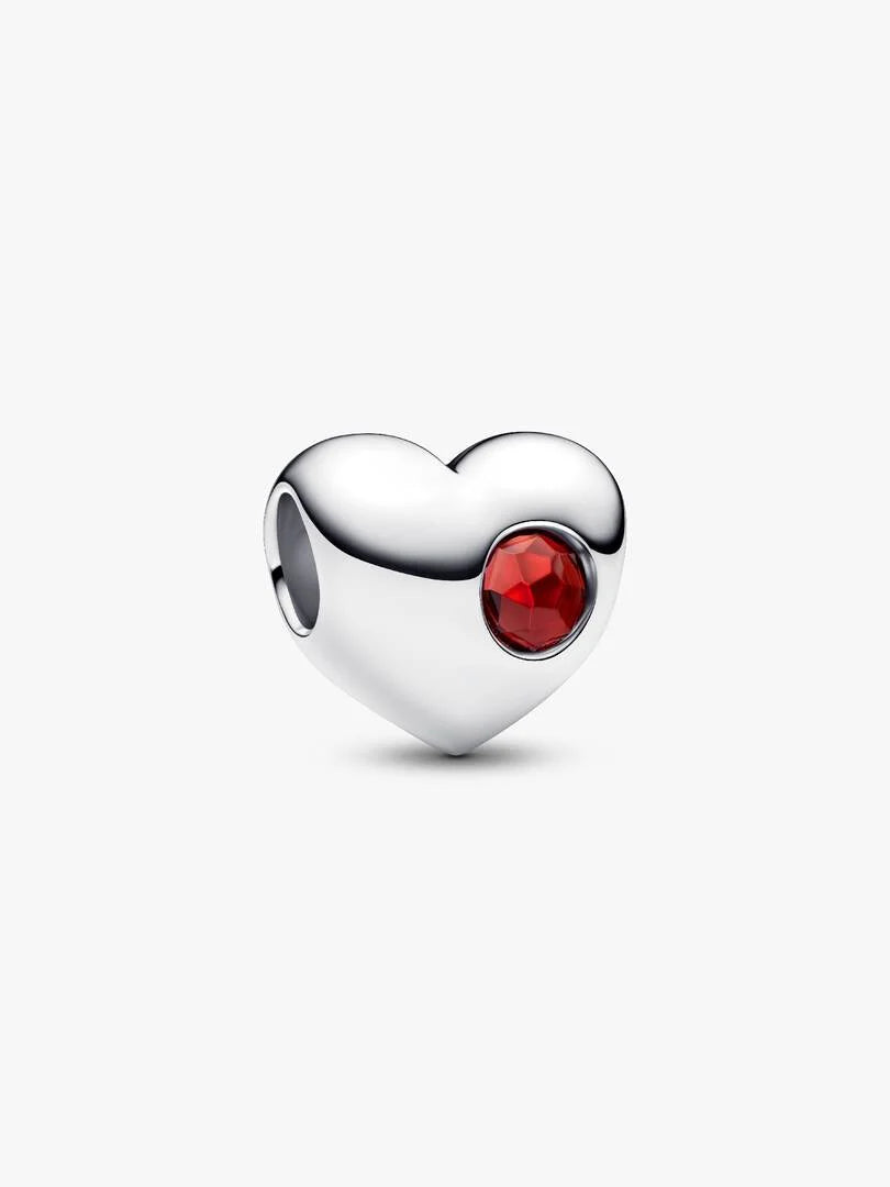 Engravable January Birthstone Heart Charm