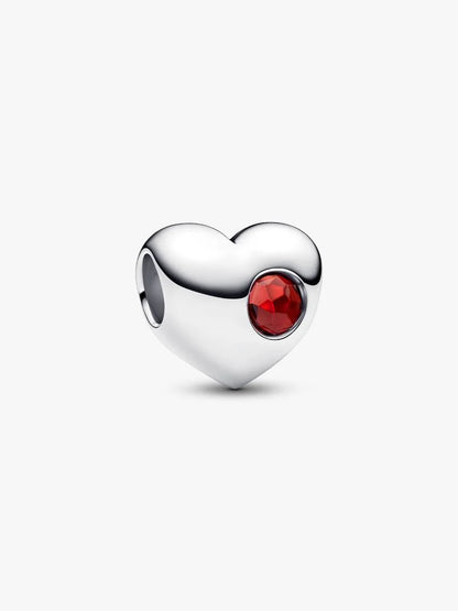 Engravable January Birthstone Heart Charm
