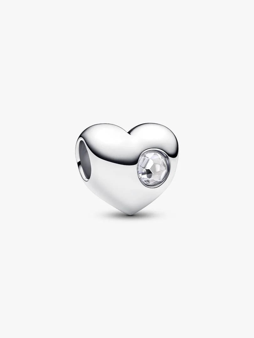 Engravable April Birthstone Heart Charm