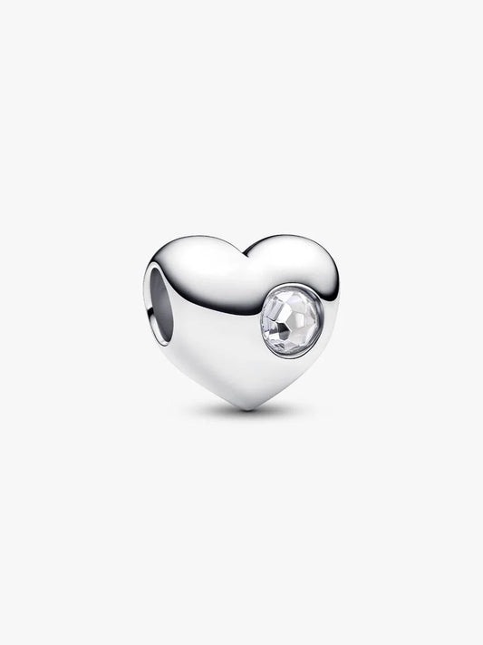Engravable April Birthstone Heart Charm