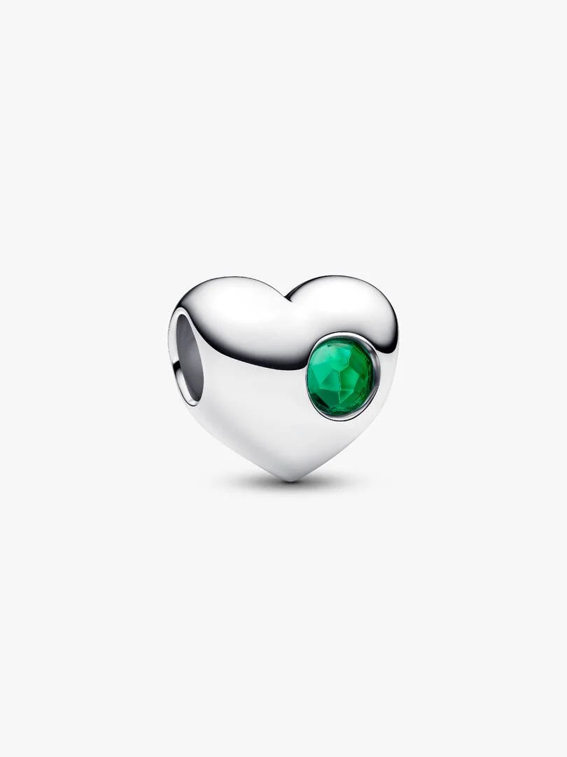 Engravable May Birthstone Heart Charm