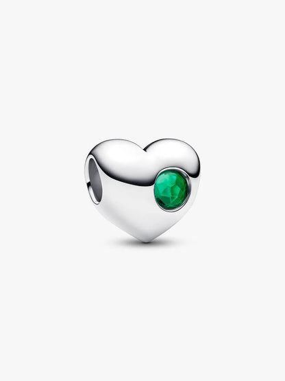 Engravable May Birthstone Heart Charm