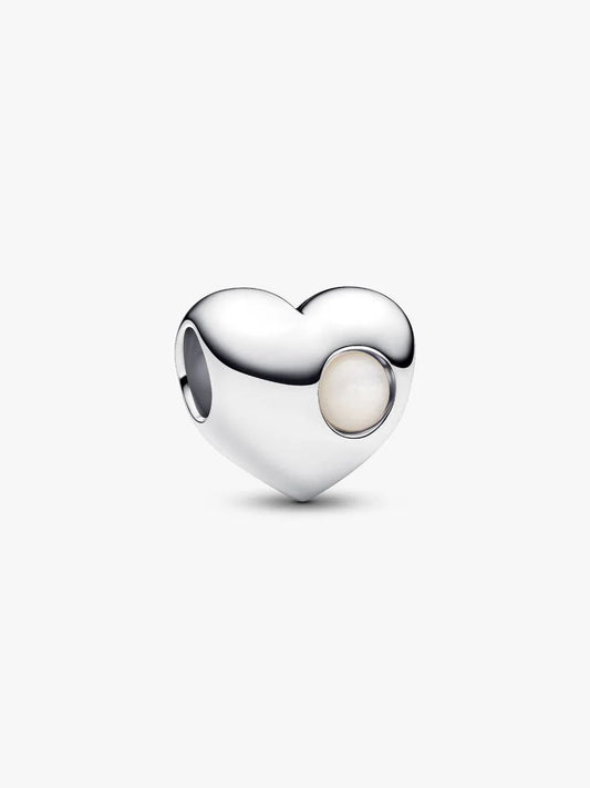 Engravable June Birthstone Heart Charm