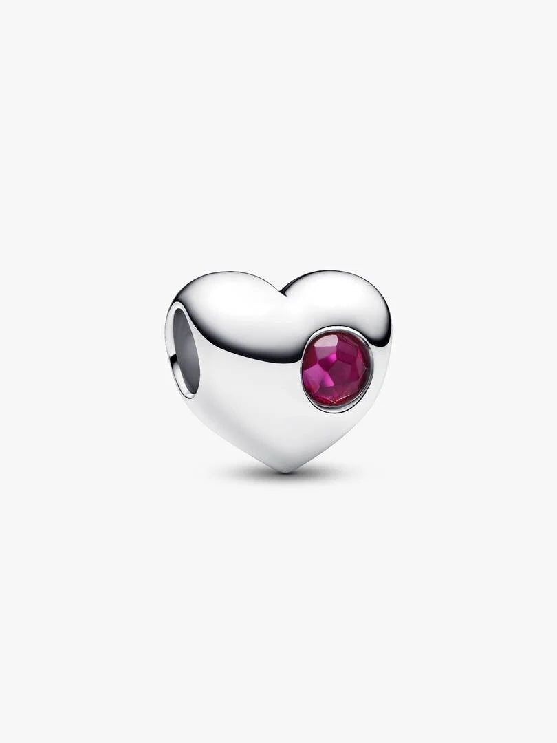 Engravable July Birthstone Heart Charm