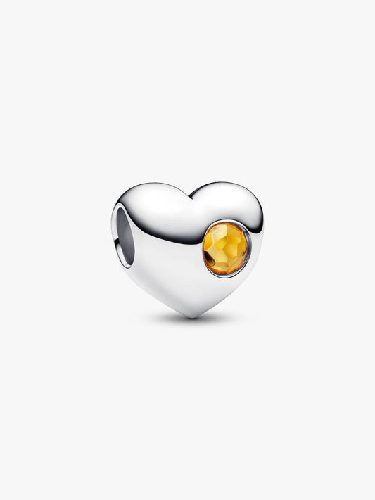 Engravable November Birthstone Heart Charm
