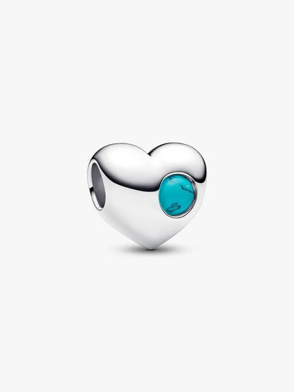 Engravable December Birthstone Heart Charm