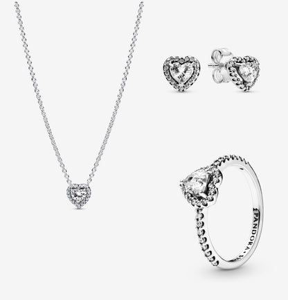 Elevated silver jewelry set