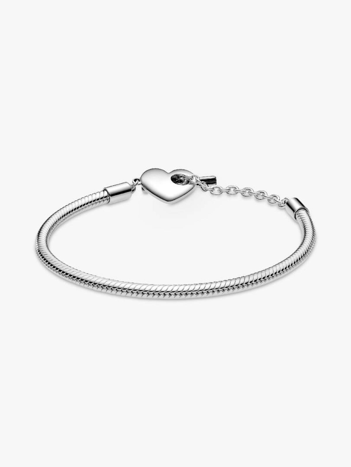 Heart T-Bar Snake Chain Bracelet