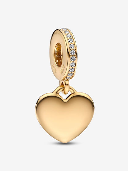 Engravable Heart Tag Dangle Charm Bracelet Set