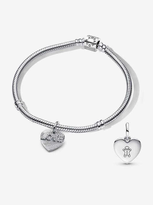 BE LOVE Engravable Love Heart Charm Bracelet Set