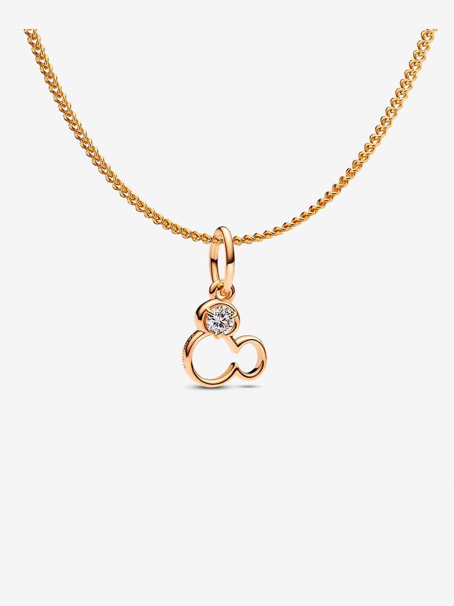 Mickey Mouse Silhouette Charm Necklace Set