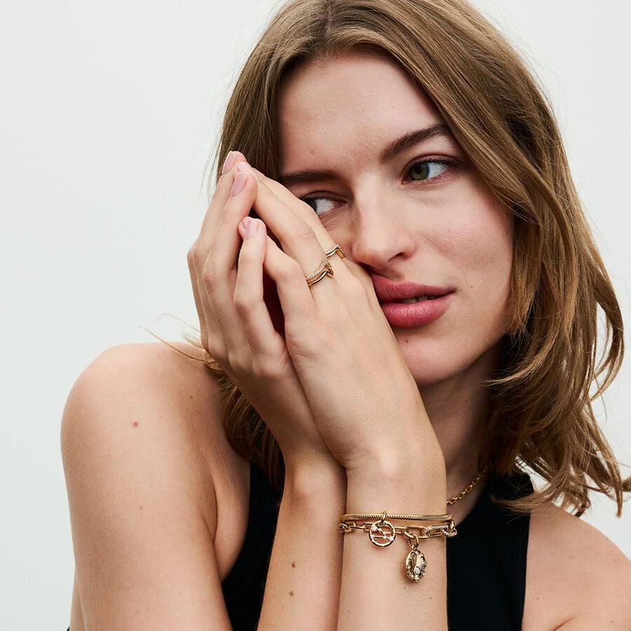 Snake chain 14k gold-plated bracelet