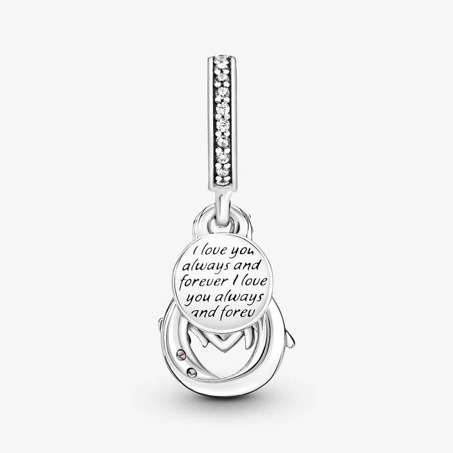 Mum Infinity Pavé Double Dangle Charm