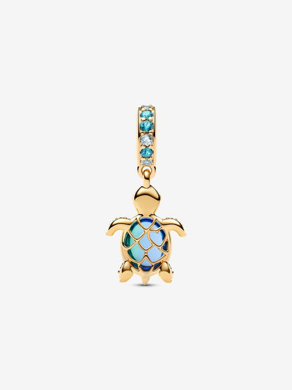 Murano Glass blue Sea Turtle Dangle Charm