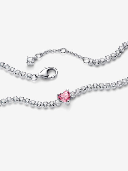 BEST SELLER | Pink Sparkling Heart Tennis Bracelet