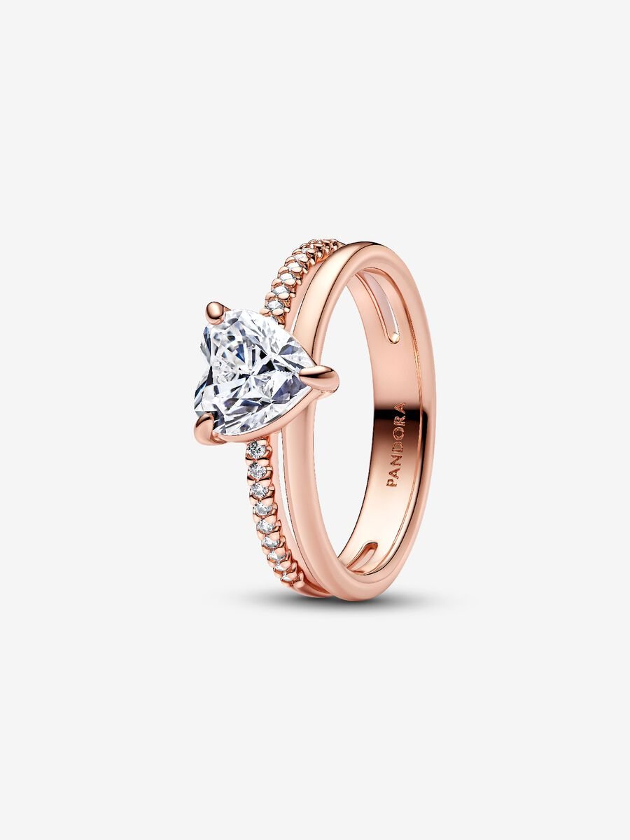 Double Band Heart Ring