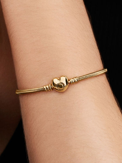 Moments Heart Clasp Snake Chain Bracelet