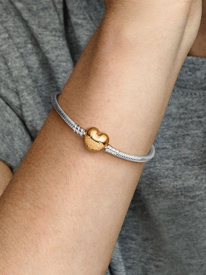 Moments Heart & Snake Chain Bracelet